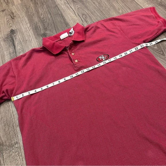 VTG 49ers Polo Shirt The Edge Men's L Pique Red NFL San Francisco Classic 90's - Picture 8 of 9